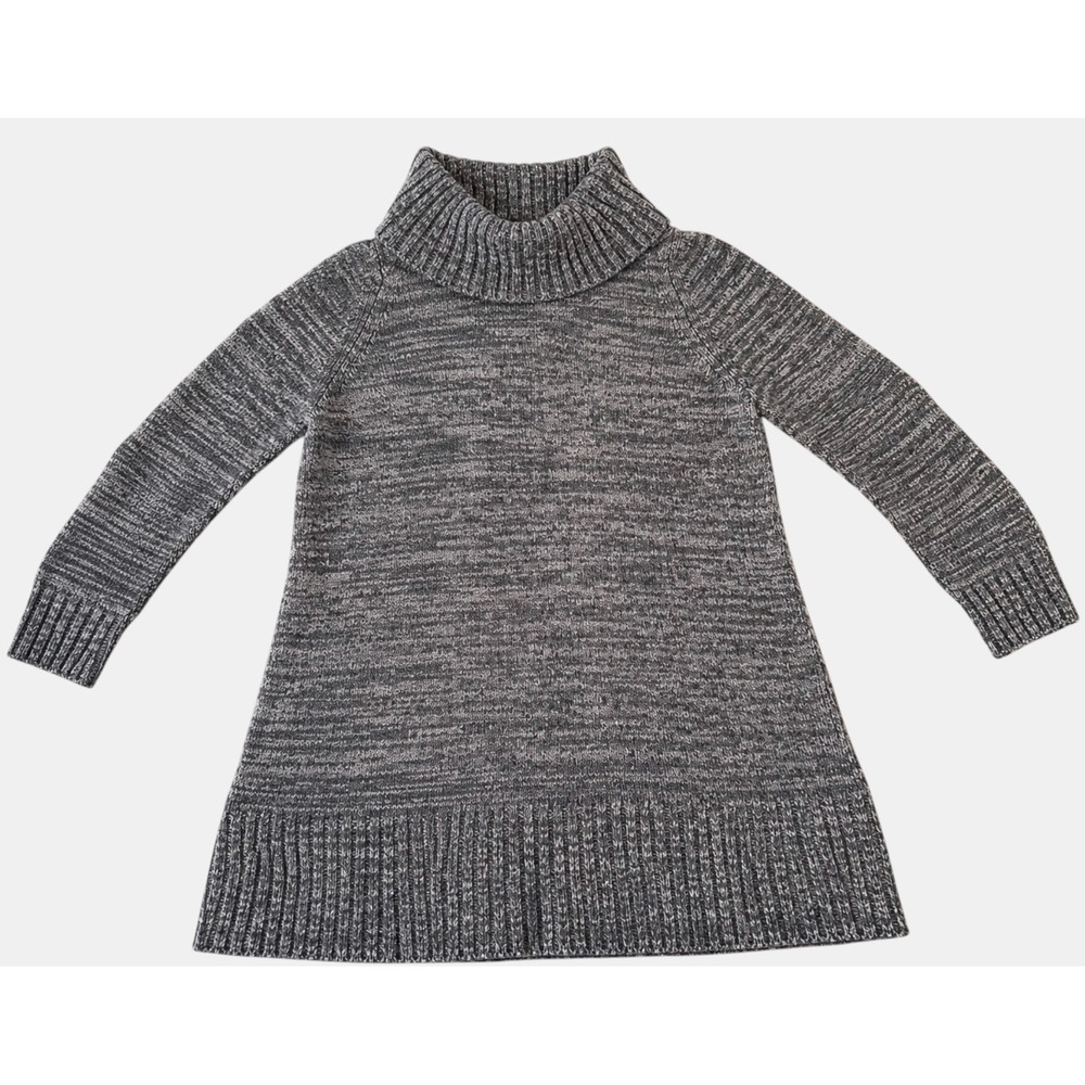 ALYX Woman Gray Black Marled Cowl‎ Neck Tunic Sweater Plus Size 1X Longline Knit